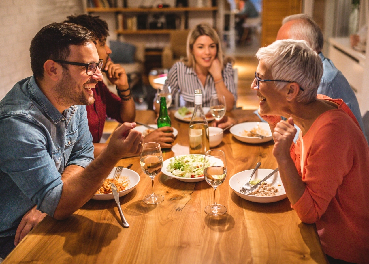 Family having dinner